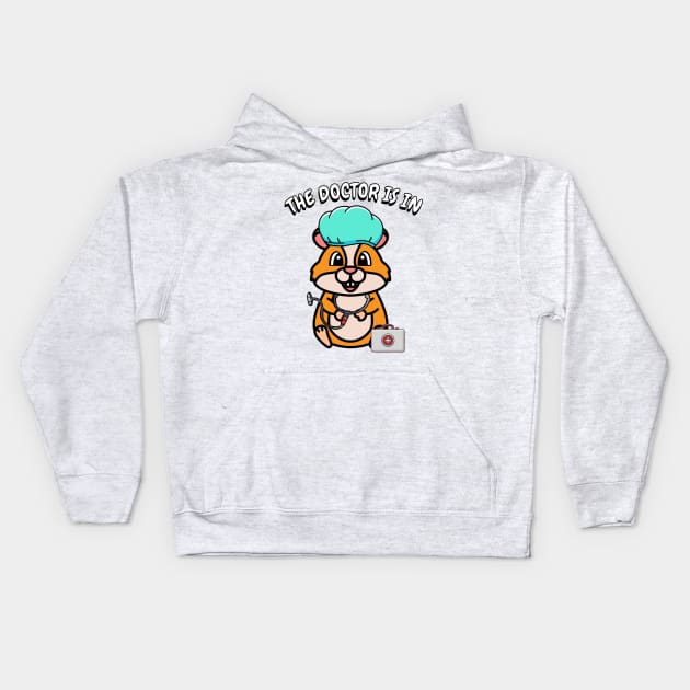 Cute hamster is a doctor Kids Hoodie by Pet Station